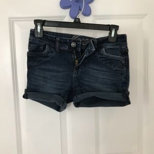 Dark blue denim shorts